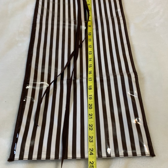 HENRI BENDEL brown white striped hanging 4 pockets travel toiletries bag VVGUC+ - Picture 8 of 11